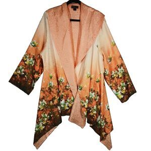 Jerry T New York Women’s Orange Lightweight Shawl Cardigan Size 3XL #492